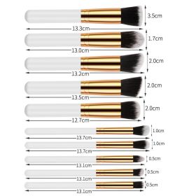 Travel Kit Mini Makeup Brush Set of 10 (White Gold) - default