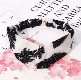 Women Retro Style Hairband floral Print Headband Cross (Option: M2)